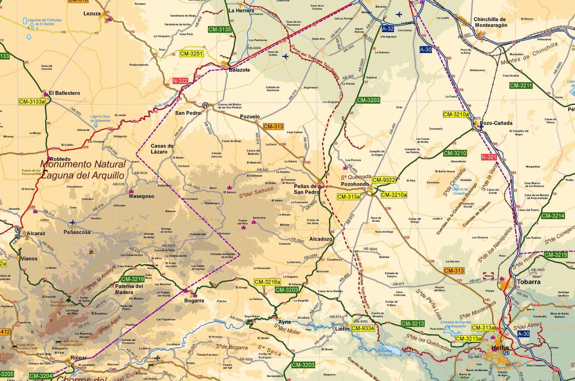 Mapa Digital Carreteras Albacete