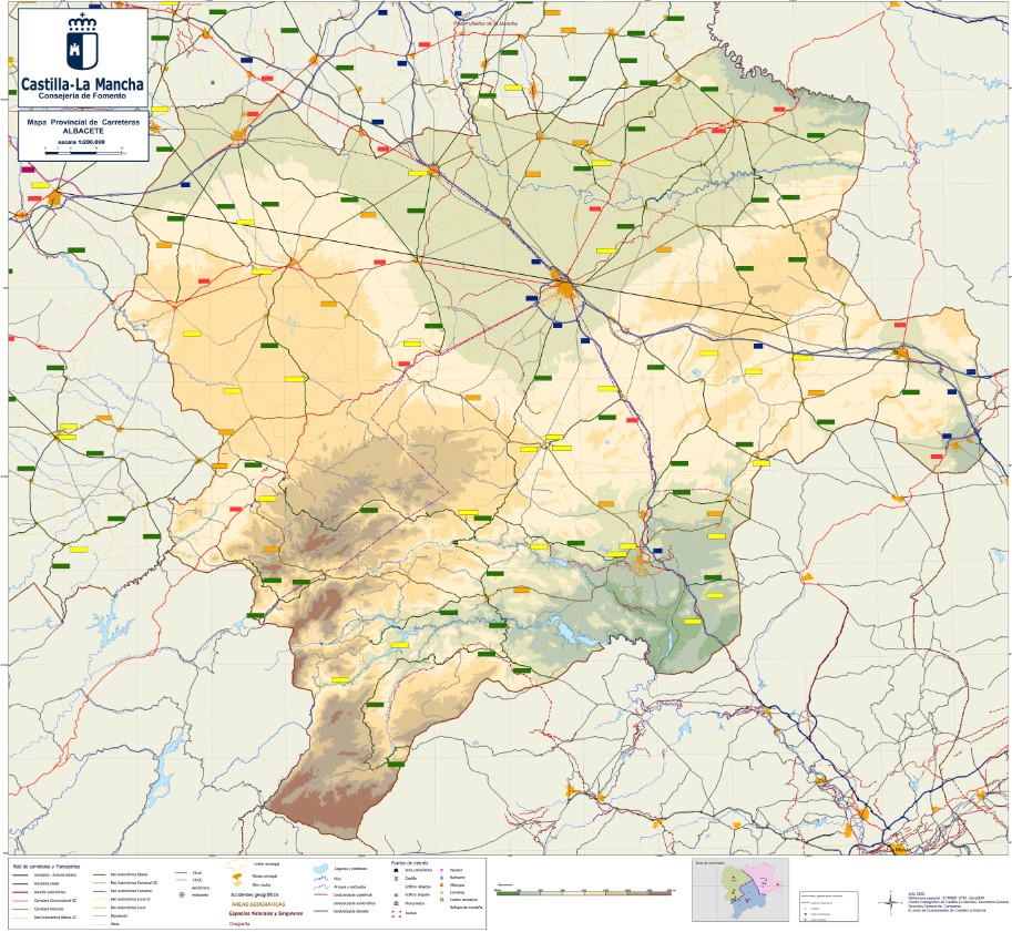 Mapa Digital Carreteras Albacete Mudo