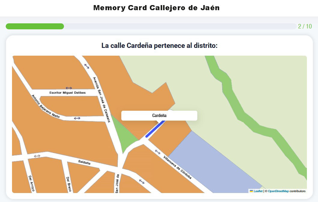 Memory Card Callejero de Jaén