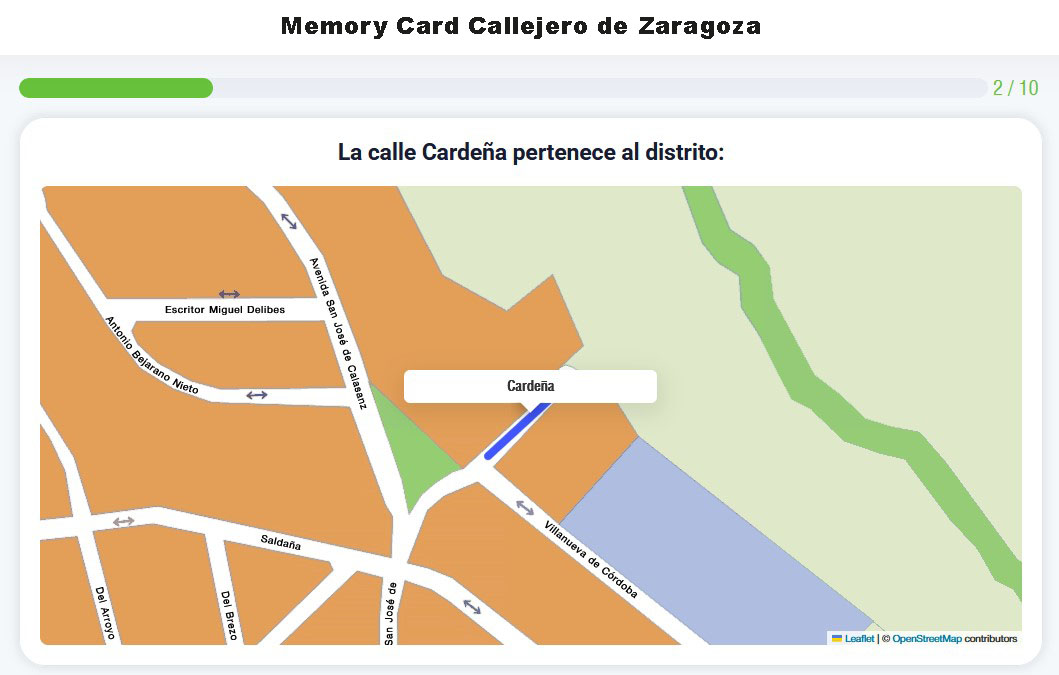 Memroy Card Callejero de Zaragoza (Malla)