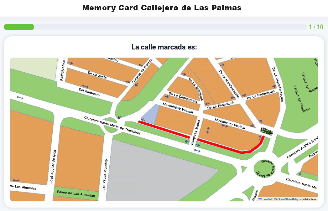 Memory Card Callejero de Las Palmas de Gran Canaria