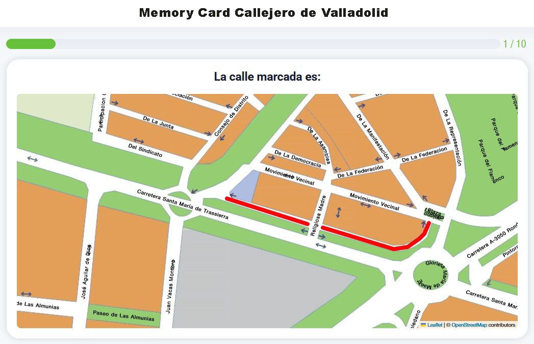 Memory Card Callejero de Valladolid