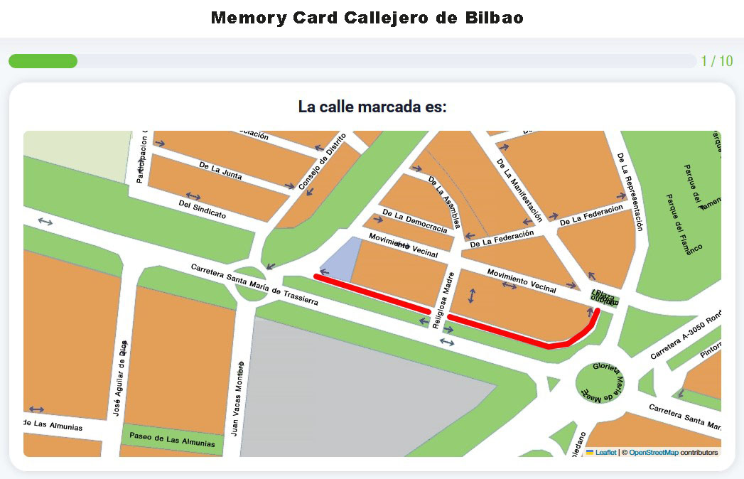 Memory Card Callejero de Bilbao
