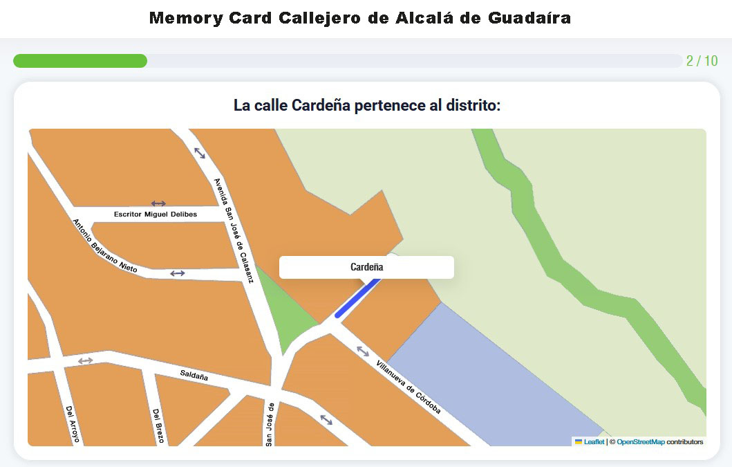 Memory Card Callejero de Alcalá de Guadaíra