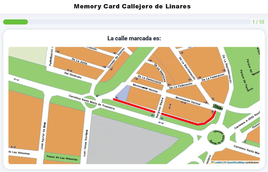 Memory card Callejero de Linares